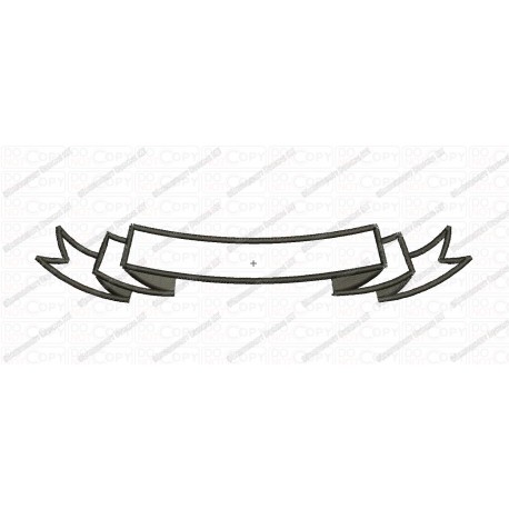 Banner Sign Basic Applique Embroidery Design in 4x4 and 5x7 Sizes