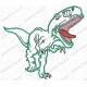 T-rex Attacking and Running Applique Embroidery Design in 4x4 and 5x7 Sizes