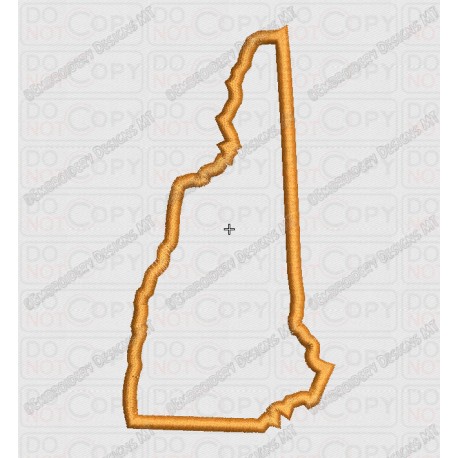 New Hampshire State Applique Embroidery Design in 4x4 and 5x7 Sizes