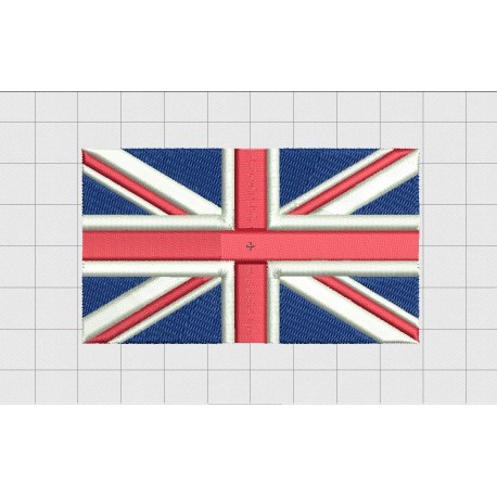 Union Jack United Kingdom Flag Embroidery Design in 2x2 3x3 4x4 5x5 6x6 and 7x7 Sizes