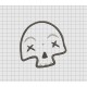 Skull X Eyes Applique Embroidery Design in 3x3 4x4 5x5 and 6x6 Sizes