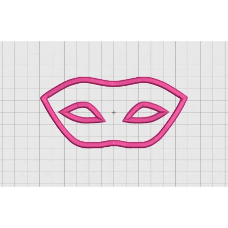 Mask Applique Embroidery Design in 3x3 4x4 5x5 6x6 and 7x7 Sizes