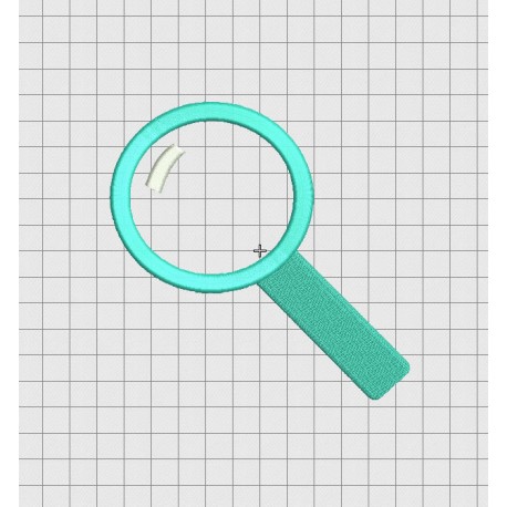 Magnifying Glass Applique Embroidery Design in 3x3 4x4 5x5 and 6x6 Sizes