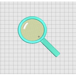 Magnifying Glass Mini Embroidery Design in 1x1 2x2 3x3 4x4 and 5x5 Sizes