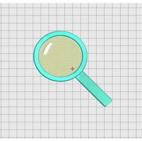 Magnifying Glass Mini Embroidery Design in 1x1 2x2 3x3 4x4 and 5x5 Sizes