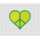 Heart Peace Sign Embroidery Design in 2x2 3x3 4x4 and 5x5 Sizes
