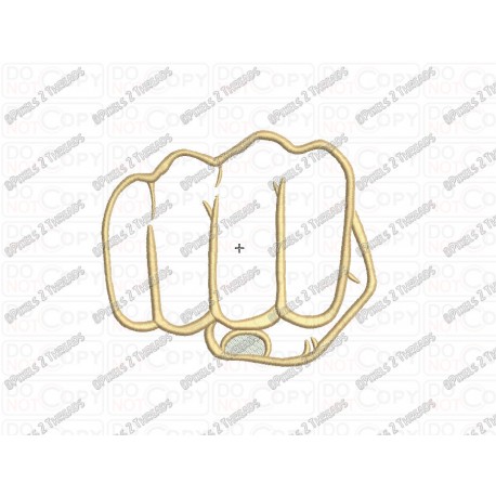 Fist Punch Hand Applique Embroidery Design in 3x3 4x4 and 5x5 Sizes