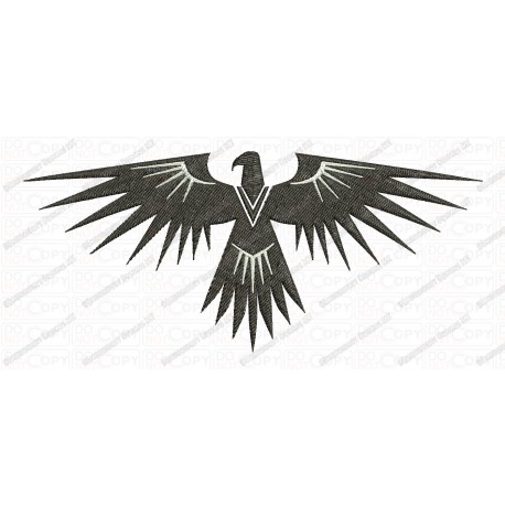 Bird White Accent Phoenix Embroidery Design in 3x3 4x4 and 5x7 Sizes