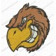 Brown Angry Eagle Head Embroidery Design in 3x3 4x4 and 5x7 Sizes