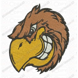 Brown Angry Eagle Head Embroidery Design in 3x3 4x4 and 5x7 Sizes