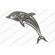 Dolphin Tribal Tattoo  Fill Stitch Embroidery Design in 3x3 4x4 and 5x7 Sizes
