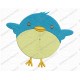 Blue Birdy Full Stitch Embroidery Design in 2x2 3x3 4x4 and 5x7 Sizes