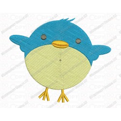 Blue Birdy Full Stitch Embroidery Design in 2x2 3x3 4x4 and 5x7 Sizes