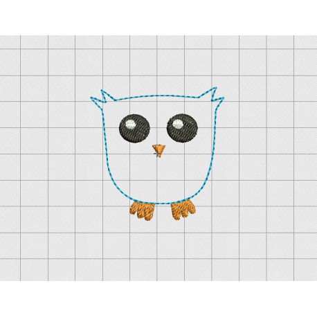 Owl Felt Embroidery Design in 1" 1.5" and 2" Sizes