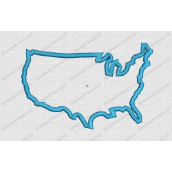 United States Country Applique Embroidery Design in 4x4 and 5x7 Sizes