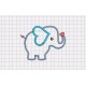 Heart Elephant Applique Embroidery Design in 3x3 4x4 5x5 and 6x6 Sizes