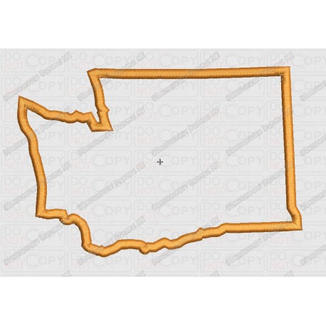 Washington State Applique Embroidery Design in 4x4 and 5x7 Sizes