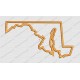 Maryland State Applique Embroidery Design in 4x4 and 5x7 Sizes