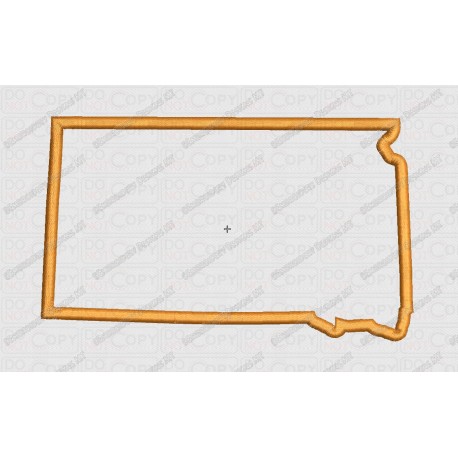 South Dakota State Applique Embroidery Design in 4x4 and 5x7 Sizes