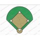 Baseball Diamond Field Embroidery Design in 3x3 4x4 and 5x7 Sizes