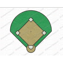Baseball Diamond Field Embroidery Design in 3x3 4x4 and 5x7 Sizes