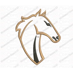 Horse Face Head Applique Embroidery Design in 3x3 4x4 and 5x7 Sizes