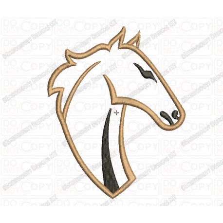 Horse Face Head Applique Embroidery Design in 3x3 4x4 and 5x7 Sizes