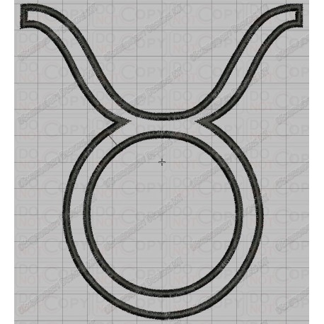 Taurus Zodiac Sign Applique Embroidery Design in 4x4 and 5x7 Sizes