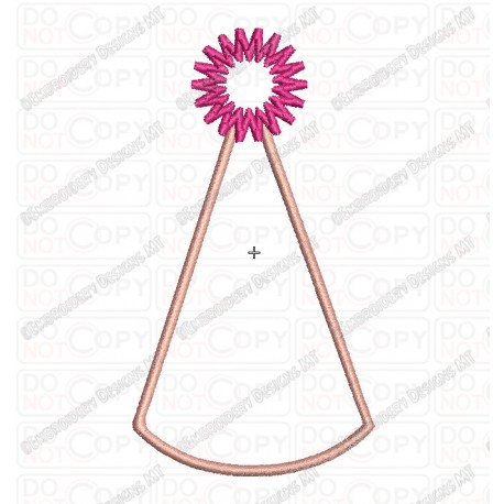 Party Hat Applique Embroidery Design in 3x3 4x4 5x7
