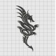 Dragon Tribal Tattoo Style Embroidery Design in 3x3 4x4 5x5 and 6x6 Sizes