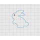 Bunny Rabbit Felt Embroidery Design in .75" 1" 1.5" and 2" Sizes