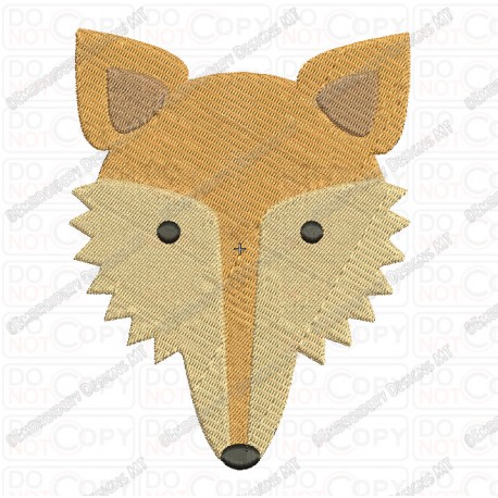 Fox Head Face Embroidery Design in 2x2 3x3 4x4 and 5x7 Sizes