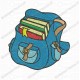 Backpack Back to School Embroidery Design in 2x2 3x3 4x4 and 5x7 Sizes