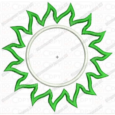 Sun Wavy Rays Applique Embroidery Design in 4x4 and 5x7 Sizes