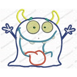 Silly Goofy Monster 4 Layer Applique Embroidery Design in 4x4 and 5x7 Sizes