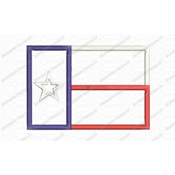 Texas TX State Flag Applique Embroidery Design in 4x4 and 5x7 Sizes