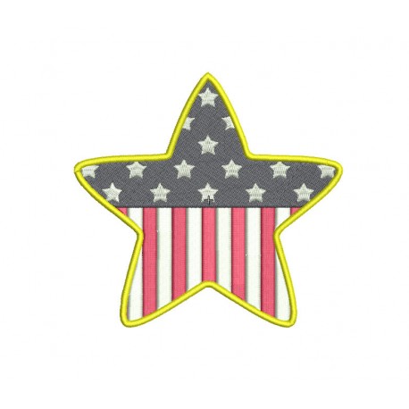 Star Flag Embroidery Design in 3x3 4x4 and 5x7 Sizes
