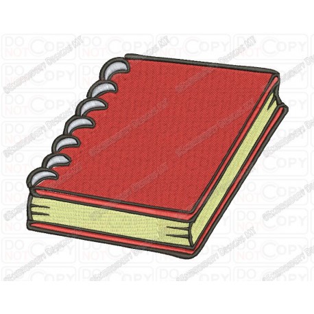 Spiral Notebook Back to School Embroidery Design in 3x3 4x4 and 5x7 Sizes