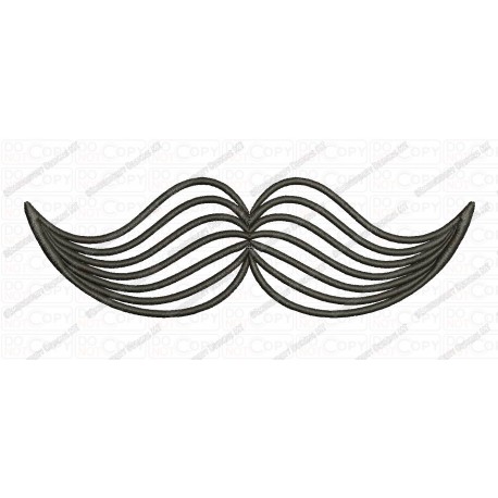 Mustache 2 Full Stitch Embroidery Design in Mini 1x1 2x2 3x3 4x4 and 5x7 Sizes