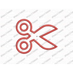Scissors Applique Back to School Embroidery Design in 3x3 4x4 and 5x7 Sizes