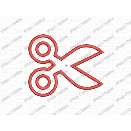 Scissors Applique Back to School Embroidery Design in 3x3 4x4 and 5x7 Sizes