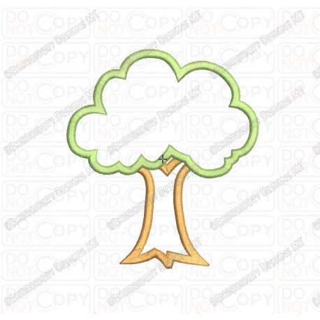 Tree 2 Layer Applique Embroidery Design in 3x3 4x4 and 5x7 Sizes