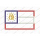 Georgia GA State Flag Applique Embroidery Design in 4x4 and 5x7 Sizes