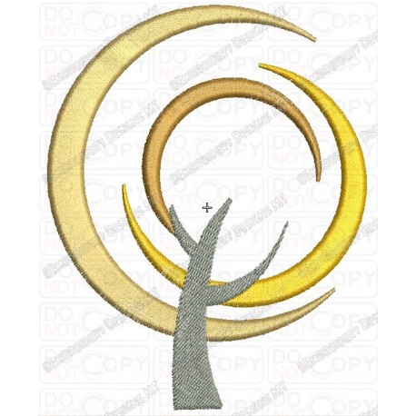 Giant Swirl Tree Embroidery Design in 4x4 and 5x7 Sizes