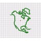 North America Continent Applique Embroidery Design in 4x4, 5x7, and 6x10 Sizes