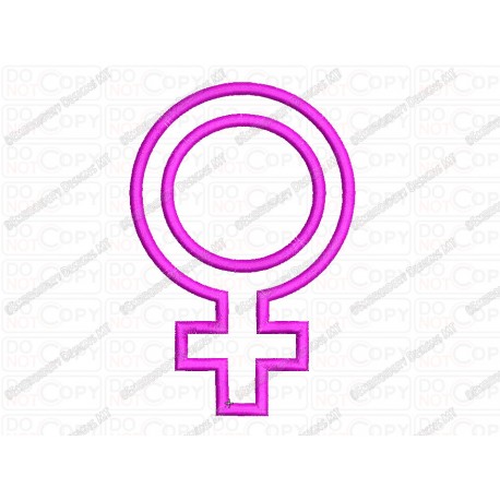 Venus Female Symbol Applique Embroidery Design in 3x3 4x4 5x5