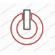 Power Button Applique Embroidery Design in 2x2 3x3 4x4 and 5x7 Sizes