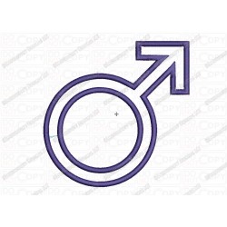 Mars Male Symbol Applique Embroidery Design in 3x3 4x4 5x5