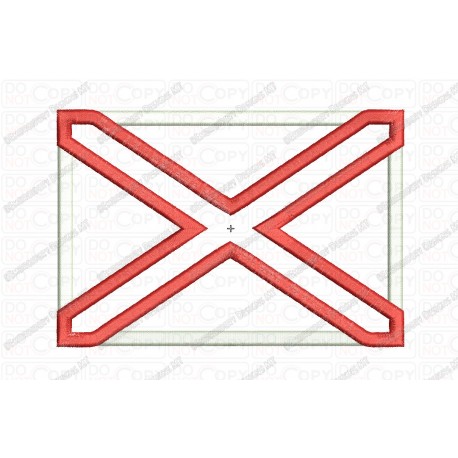 Alabama AL State Flag Applique Embroidery Design in 4x4 and 5x7 Sizes