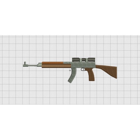 Sub Machine Gun Embroidery Design in 3x3 4x4 and 5x7 Sizes